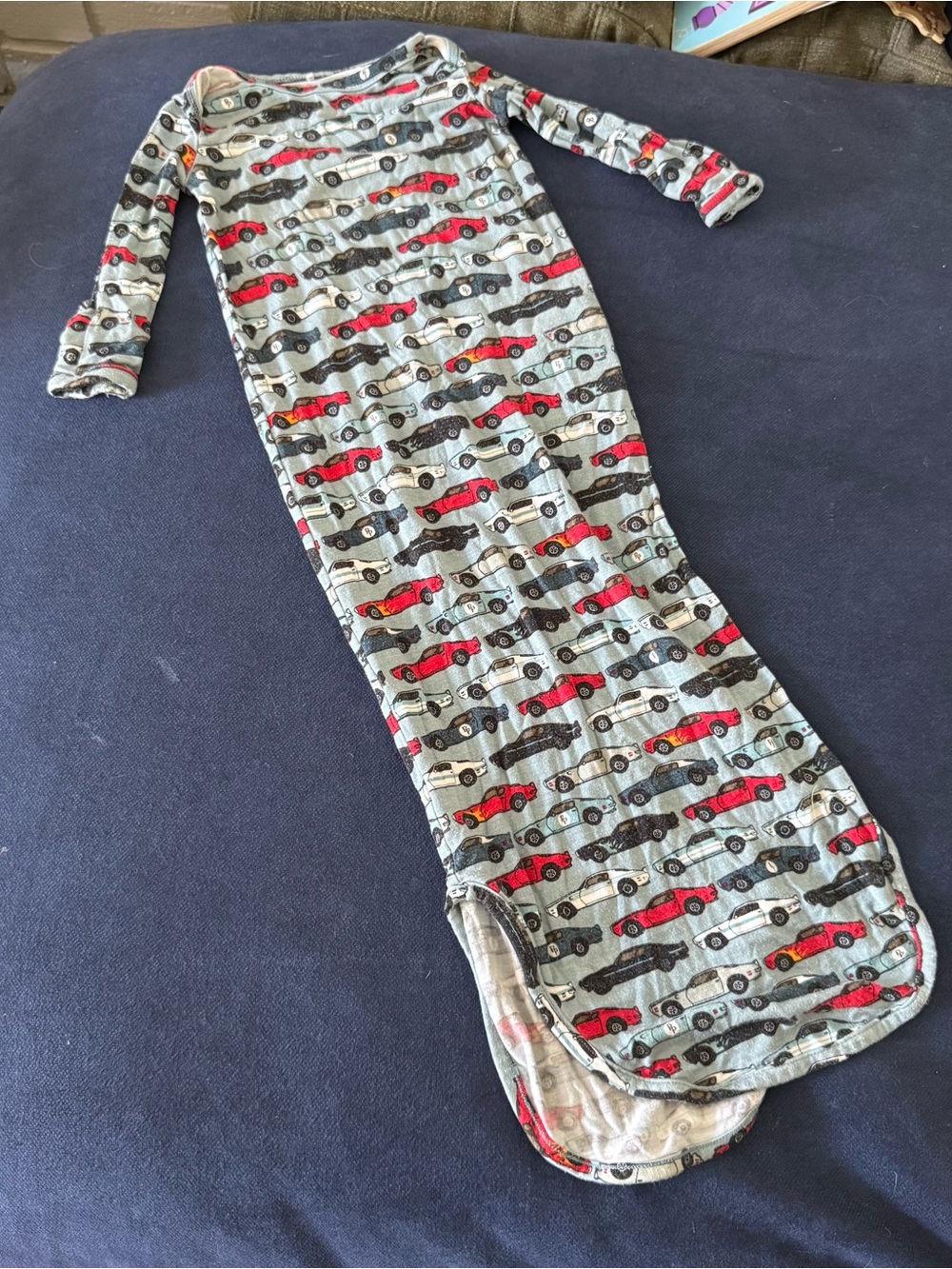 Posh Peanut Gray Sleep Pajamas Sack Boys Car Print 0-3months Bamboo Red Blue